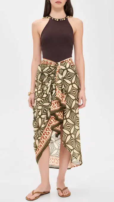 Guadalupe Design Giada Pareo Skirt Red | Thumbnail 5 Guadalupe Design Giada Pareo Skirt Red | Thumbnail 5