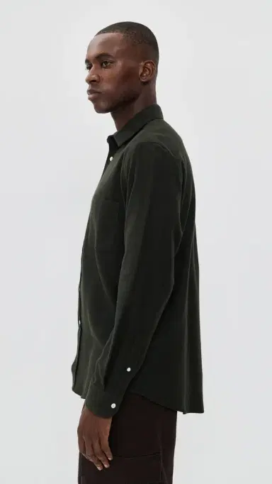 Portuguese Flannel Teca 2.0 Brushed Flannel Button Down Shirt Forest Green | Thumbnail 4 Portuguese Flannel Teca 2.0 Brushed Flannel Button Down Shirt Forest Green | Thumbnail 4