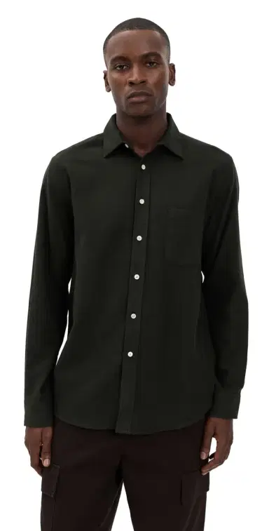 Portuguese Flannel Teca 2.0 Brushed Flannel Button Down Shirt Forest Green | Thumbnail 1 Portuguese Flannel Teca 2.0 Brushed Flannel Button Down Shirt Forest Green | Thumbnail 1