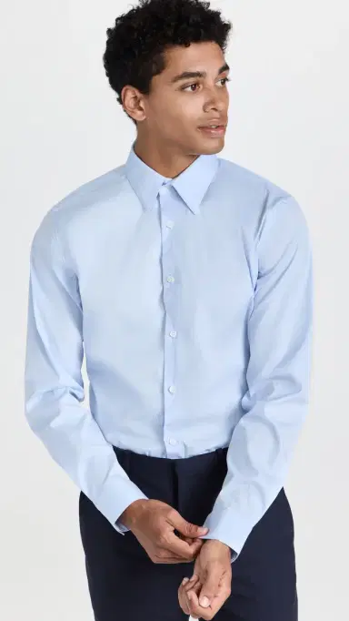 Theory ylvain Good Cotton Shirt Olympic | Thumbnail 2 Theory ylvain Good Cotton Shirt Olympic | Thumbnail 2