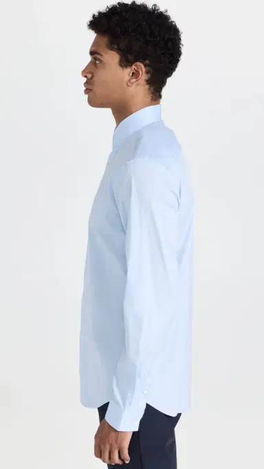 Theory ylvain Good Cotton Shirt Olympic | Thumbnail 4 Theory ylvain Good Cotton Shirt Olympic | Thumbnail 4