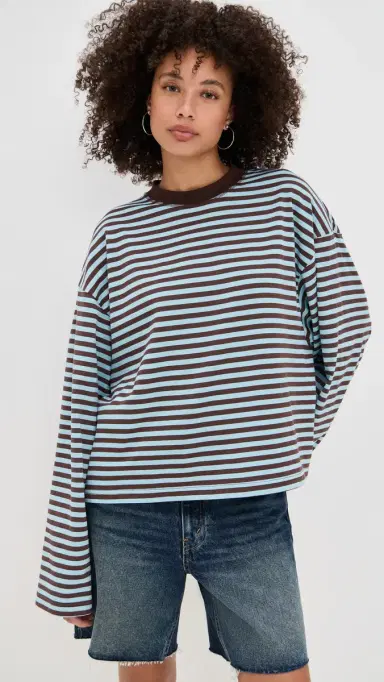 Lioness Bloom Long Sleeve Tee Chocolate Sea Stripe | Thumbnail 2 Lioness Bloom Long Sleeve Tee Chocolate Sea Stripe | Thumbnail 2