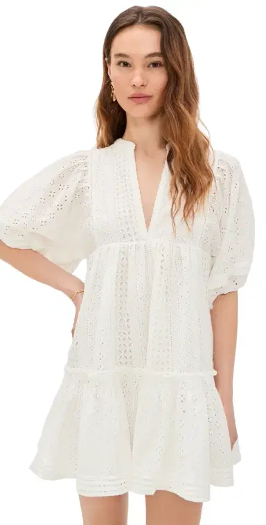 Poupette St Barth Aria Mini Dress White | Thumbnail 1 Poupette St Barth Aria Mini Dress White | Thumbnail 1