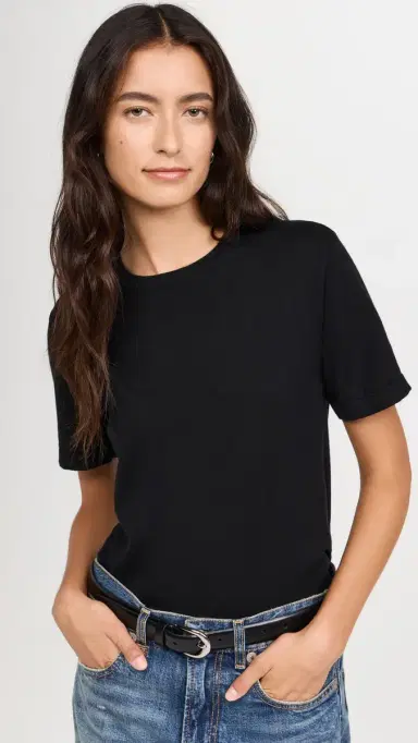 RAILS Cotton Cashmere Short Sleeve Crew Tee Black | Thumbnail 2 RAILS Cotton Cashmere Short Sleeve Crew Tee Black | Thumbnail 2