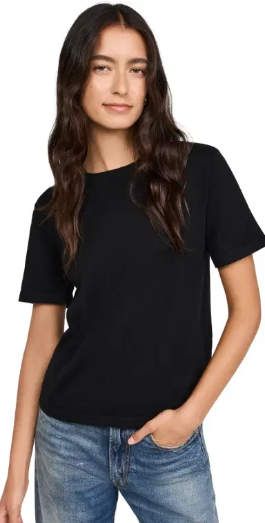 RAILS Cotton Cashmere Short Sleeve Crew Tee Black | Thumbnail 1 RAILS Cotton Cashmere Short Sleeve Crew Tee Black | Thumbnail 1