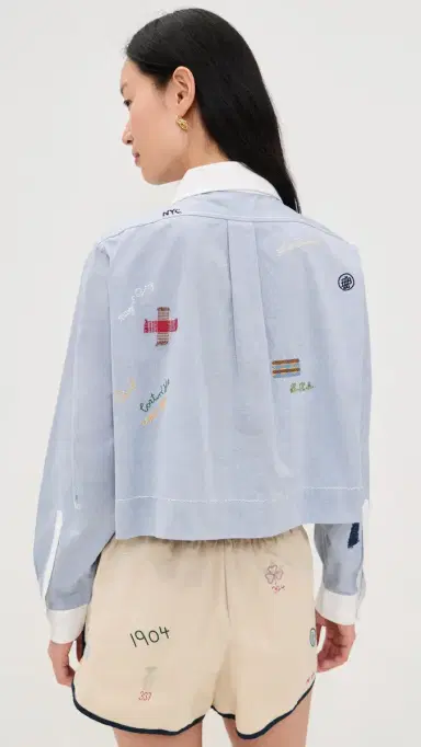 Sea Claira Embroidered Button Down hirt Blue | Thumbnail 3 Sea Claira Embroidered Button Down hirt Blue | Thumbnail 3