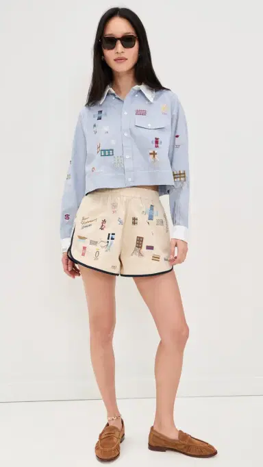 Sea Claira Embroidered Button Down hirt Blue | Thumbnail 5 Sea Claira Embroidered Button Down hirt Blue | Thumbnail 5