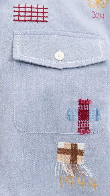 Sea Claira Embroidered Button Down hirt Blue | Thumbnail 6 Sea Claira Embroidered Button Down hirt Blue | Thumbnail 6