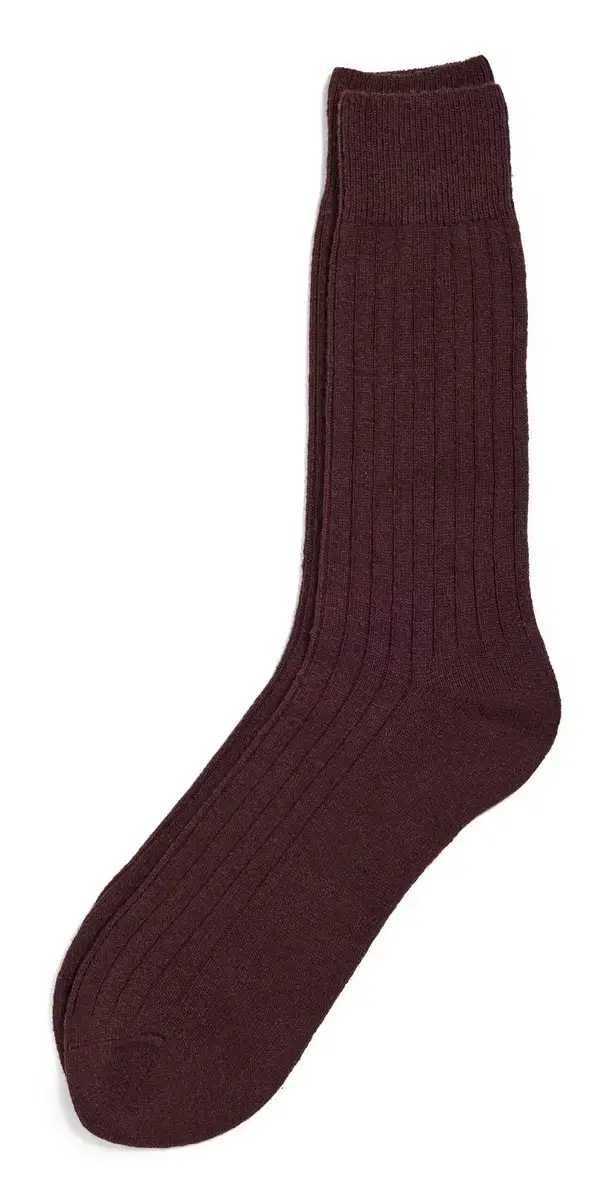 Wool Cashmere Rib Socks Demitasse One Size Wool Cashmere Rib Socks Demitasse One Size