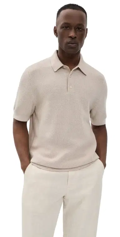 Vince Geo Jacquard Polo ineral/Classic Cream | Thumbnail 1 Vince Geo Jacquard Polo ineral/Classic Cream | Thumbnail 1