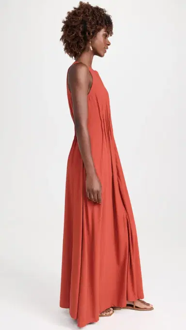 87Origins Fehintola Pleat Dress Brick | Thumbnail 4 87Origins Fehintola Pleat Dress Brick | Thumbnail 4