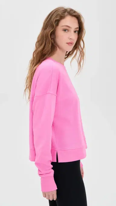 Sweaty Betty After Class Crop Sweatshirt Guava Pink | Thumbnail 4 Sweaty Betty After Class Crop Sweatshirt Guava Pink | Thumbnail 4