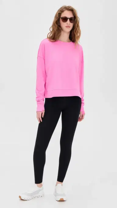 Sweaty Betty After Class Crop Sweatshirt Guava Pink | Thumbnail 5 Sweaty Betty After Class Crop Sweatshirt Guava Pink | Thumbnail 5