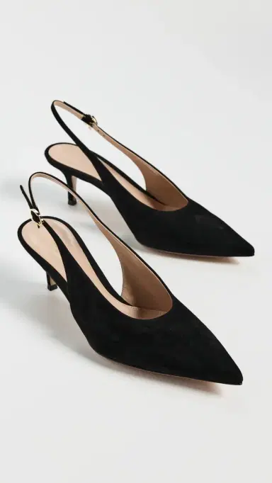 Gianvito Rossi Robbie Sling Camoscio 55mm Black | Thumbnail 5 Gianvito Rossi Robbie Sling Camoscio 55mm Black | Thumbnail 5