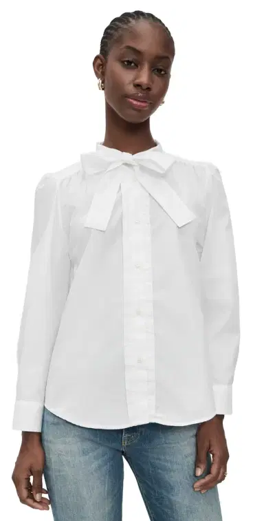 R13 Neck Tie Shirt White | Thumbnail 1 R13 Neck Tie Shirt White | Thumbnail 1