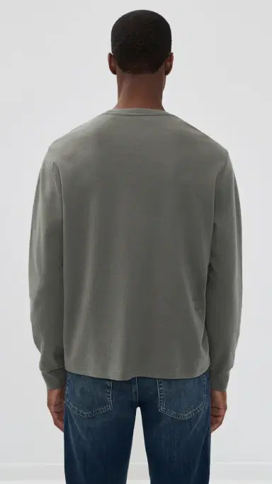 Frame Duo Fold Long Sleeve Crew Tee moky Green | Thumbnail 3 Frame Duo Fold Long Sleeve Crew Tee moky Green | Thumbnail 3
