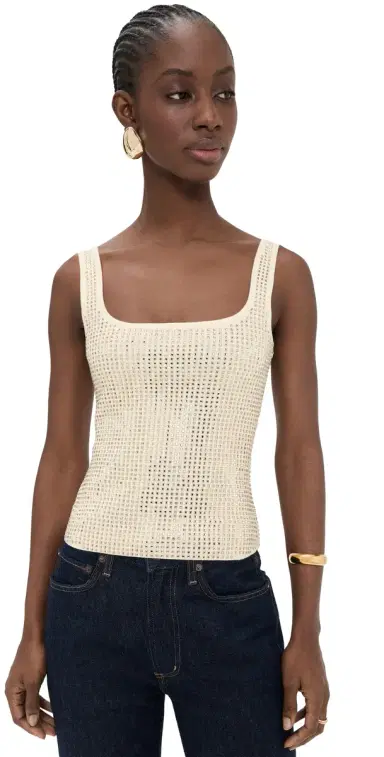Retrofête arzia Embellished Top Winter White/Champagne | Thumbnail 1 Retrofête arzia Embellished Top Winter White/Champagne | Thumbnail 1