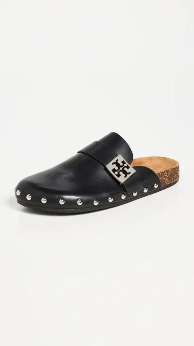 Tory Burch Mellow Stud Mules Perfect Black/Silver 6 | Thumbnail 2 Tory Burch Mellow Stud Mules Perfect Black/Silver 6 | Thumbnail 2