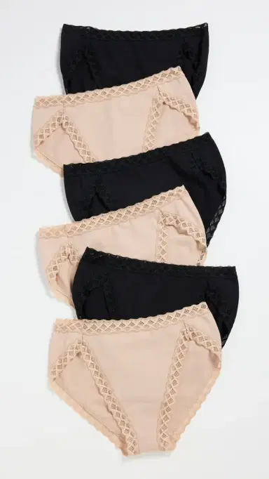 Natori Bliss French Cut Panties 6 Pack Black/Cafe S | Thumbnail 2 Natori Bliss French Cut Panties 6 Pack Black/Cafe S | Thumbnail 2
