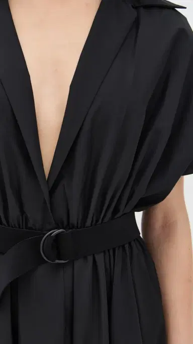 Norma Kamali Belted Flared Midi Shirt Dress Black | Thumbnail 6 Norma Kamali Belted Flared Midi Shirt Dress Black | Thumbnail 6