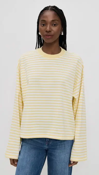 Lioness Bloom Long leeve Tee Lemon tripe | Thumbnail 2 Lioness Bloom Long leeve Tee Lemon tripe | Thumbnail 2