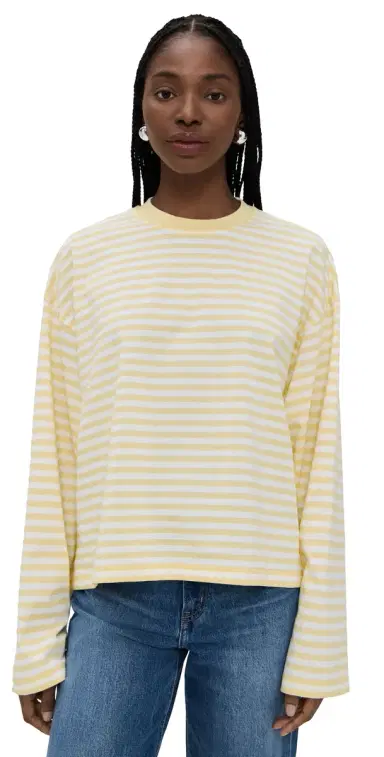 Lioness Bloom Long leeve Tee Lemon tripe | Thumbnail 1 Lioness Bloom Long leeve Tee Lemon tripe | Thumbnail 1