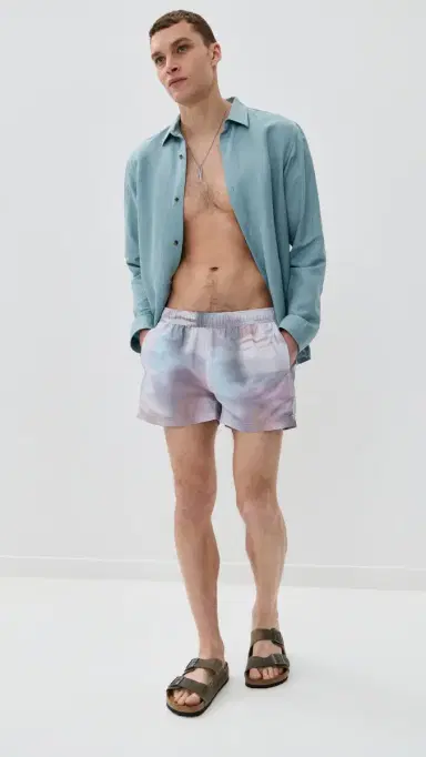 AUTO-REPLY Printed Sebastian Swim Trunks 4 Painterly Blur S | Thumbnail 5 AUTO-REPLY Printed Sebastian Swim Trunks 4 Painterly Blur S | Thumbnail 5