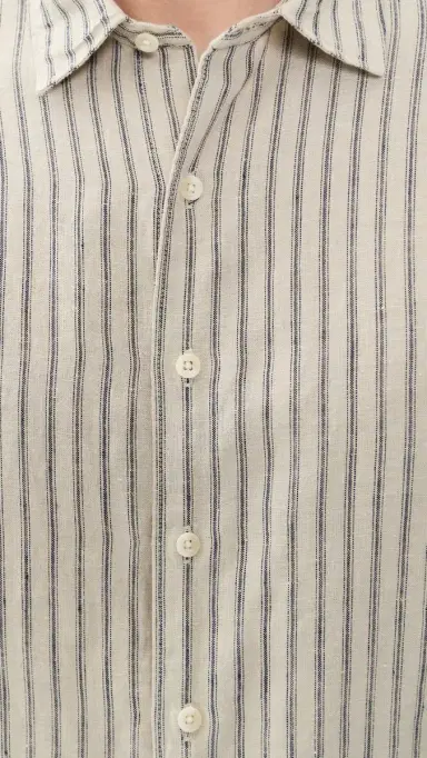 Vince Ballston tripe Short Sleeve Hemp Shirt Parchment/Coastal tripe | Thumbnail 6 Vince Ballston tripe Short Sleeve Hemp Shirt Parchment/Coastal tripe | Thumbnail 6