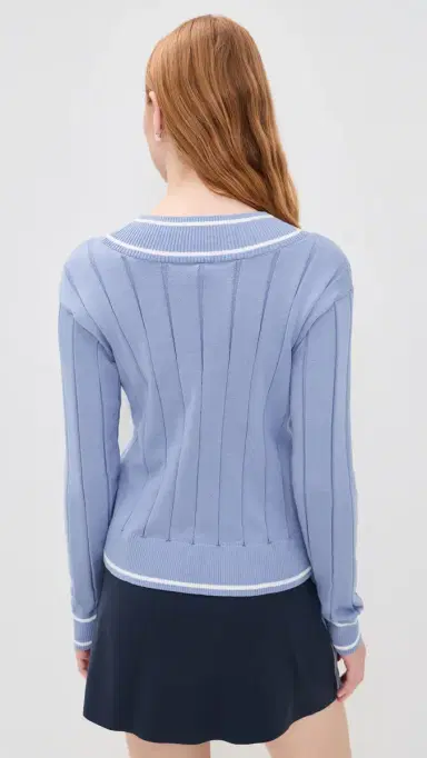 Rhone Varsity Cable Knit Sweater Hydrangea Blue | Thumbnail 3 Rhone Varsity Cable Knit Sweater Hydrangea Blue | Thumbnail 3