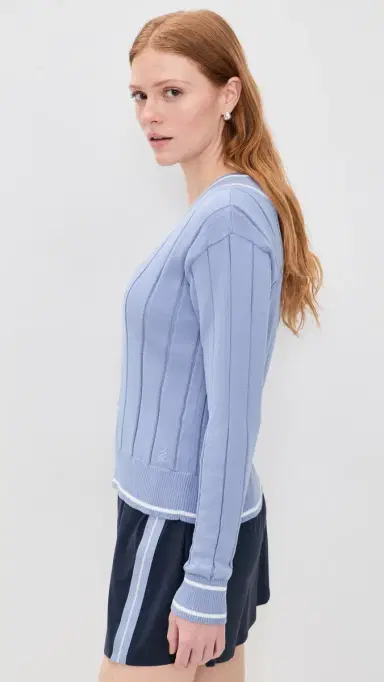 Rhone Varsity Cable Knit Sweater Hydrangea Blue | Thumbnail 4 Rhone Varsity Cable Knit Sweater Hydrangea Blue | Thumbnail 4