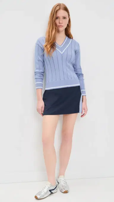 Rhone Varsity Cable Knit Sweater Hydrangea Blue | Thumbnail 5 Rhone Varsity Cable Knit Sweater Hydrangea Blue | Thumbnail 5