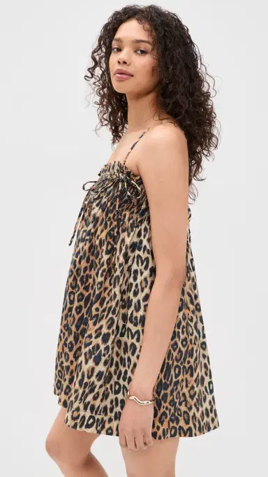 Damson Madder Lilo Mini Dress Brown | Thumbnail 4 Damson Madder Lilo Mini Dress Brown | Thumbnail 4
