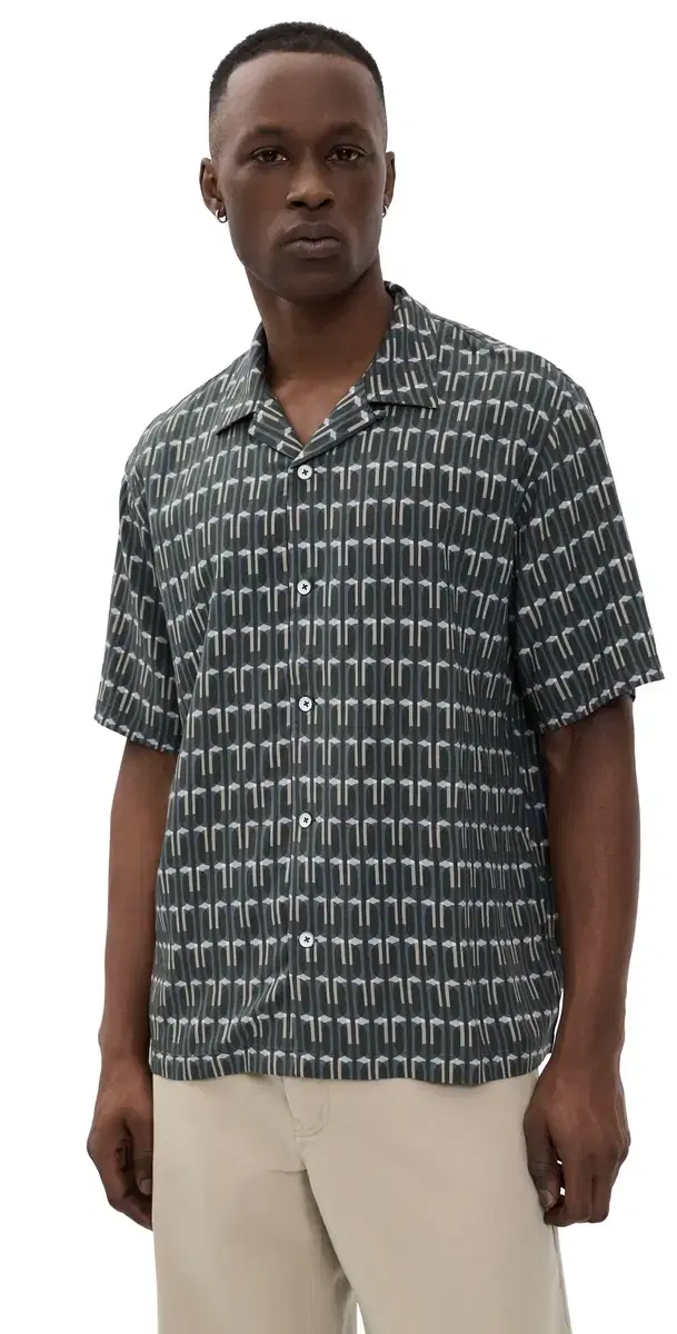 Avery hort leeves Printed hirt Indst Avery hort leeves Printed hirt Indst