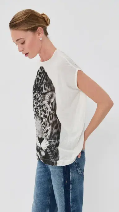Stella McCartney Cloud Leopard T Shirt Cream | Thumbnail 4 Stella McCartney Cloud Leopard T Shirt Cream | Thumbnail 4