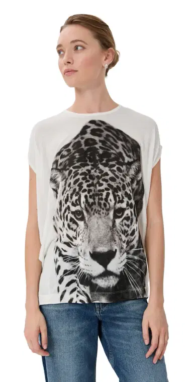 Stella McCartney Cloud Leopard T Shirt Cream | Thumbnail 1 Stella McCartney Cloud Leopard T Shirt Cream | Thumbnail 1