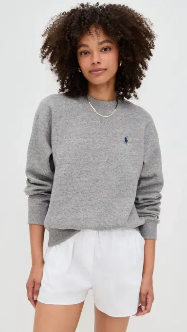 Polo Ralph Lauren Crew Neck Sweatshirt Grey Heather | Thumbnail 2 Polo Ralph Lauren Crew Neck Sweatshirt Grey Heather | Thumbnail 2