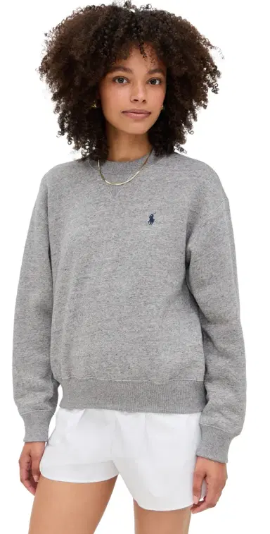Polo Ralph Lauren Crew Neck Sweatshirt Grey Heather | Thumbnail 1 Polo Ralph Lauren Crew Neck Sweatshirt Grey Heather | Thumbnail 1