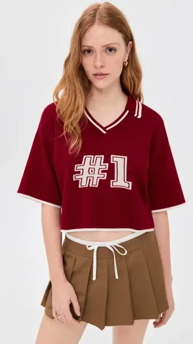 State & Lake V Neck Varsity Jersey Burgundy/White | Thumbnail 2 State & Lake V Neck Varsity Jersey Burgundy/White | Thumbnail 2