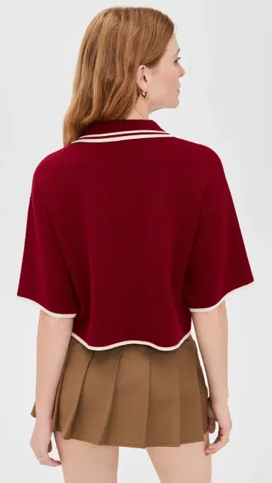 State & Lake V Neck Varsity Jersey Burgundy/White | Thumbnail 3 State & Lake V Neck Varsity Jersey Burgundy/White | Thumbnail 3