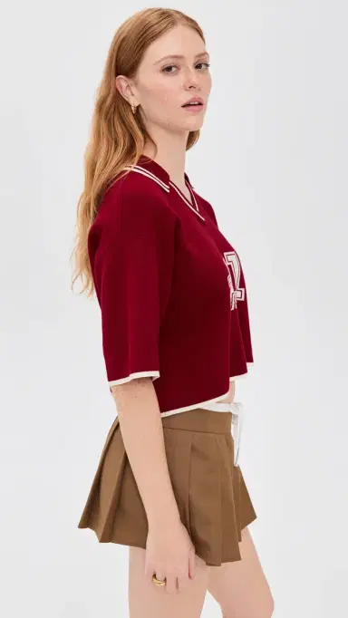 State & Lake V Neck Varsity Jersey Burgundy/White | Thumbnail 4 State & Lake V Neck Varsity Jersey Burgundy/White | Thumbnail 4