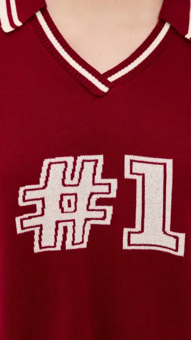 State & Lake V Neck Varsity Jersey Burgundy/White | Thumbnail 6 State & Lake V Neck Varsity Jersey Burgundy/White | Thumbnail 6