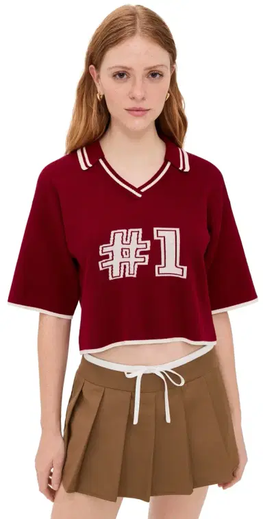 State & Lake V Neck Varsity Jersey Burgundy/White | Thumbnail 1 State & Lake V Neck Varsity Jersey Burgundy/White | Thumbnail 1