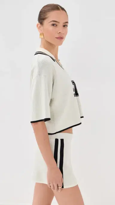 State & Lake V Neck Varsity Jersey White/Black | Thumbnail 4 State & Lake V Neck Varsity Jersey White/Black | Thumbnail 4