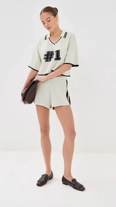State & Lake V Neck Varsity Jersey White/Black | Thumbnail 5 State & Lake V Neck Varsity Jersey White/Black | Thumbnail 5
