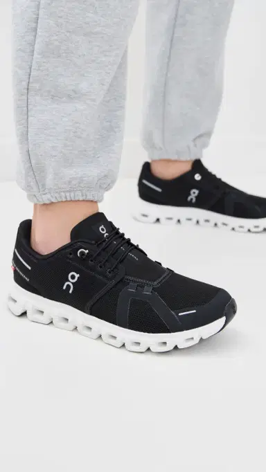 ON Cloud 6 Sneakers Black White 9 | Thumbnail 3 ON Cloud 6 Sneakers Black White 9 | Thumbnail 3