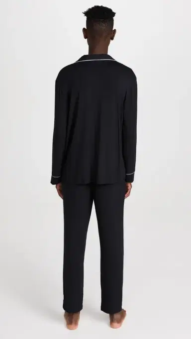 Eberjey William Modal Long Pajamas Set Black/Ivory M | Thumbnail 3 Eberjey William Modal Long Pajamas Set Black/Ivory M | Thumbnail 3