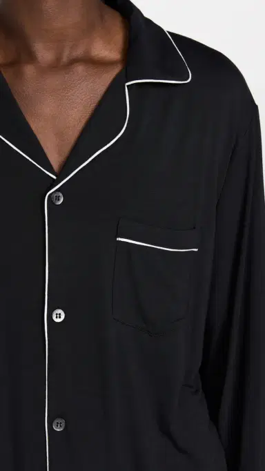 Eberjey William Modal Long Pajamas Set Black/Ivory M | Thumbnail 6 Eberjey William Modal Long Pajamas Set Black/Ivory M | Thumbnail 6