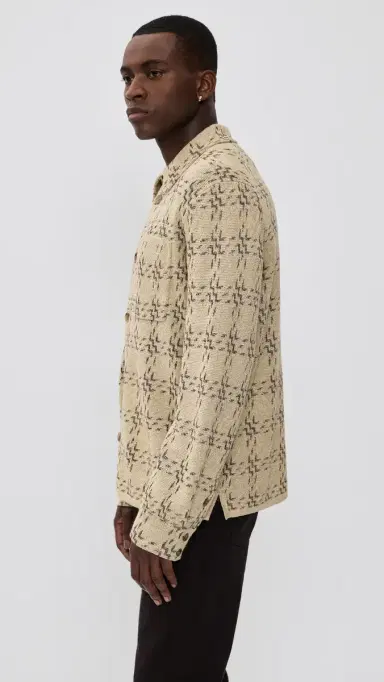Guest In Residence Plaid Linen Work Shirt Sandstone Combo | Thumbnail 4 Guest In Residence Plaid Linen Work Shirt Sandstone Combo | Thumbnail 4