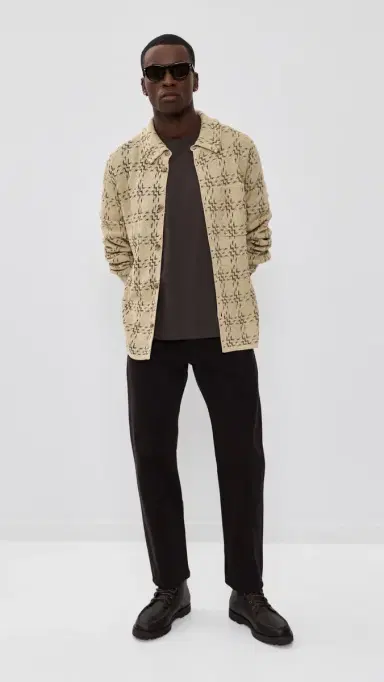 Guest In Residence Plaid Linen Work Shirt Sandstone Combo | Thumbnail 5 Guest In Residence Plaid Linen Work Shirt Sandstone Combo | Thumbnail 5
