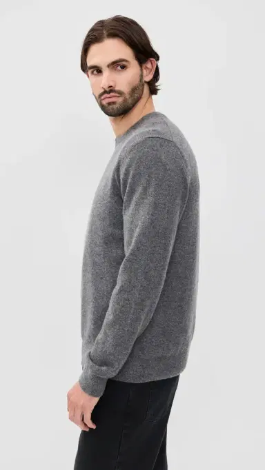 Vince Cashmere Crew Neck Sweater Med H Grey | Thumbnail 4 Vince Cashmere Crew Neck Sweater Med H Grey | Thumbnail 4